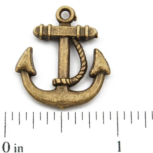 23*20mm Vintage antique bronze Zinc alloy Charms,anchor,sold 150 pcs per pkg