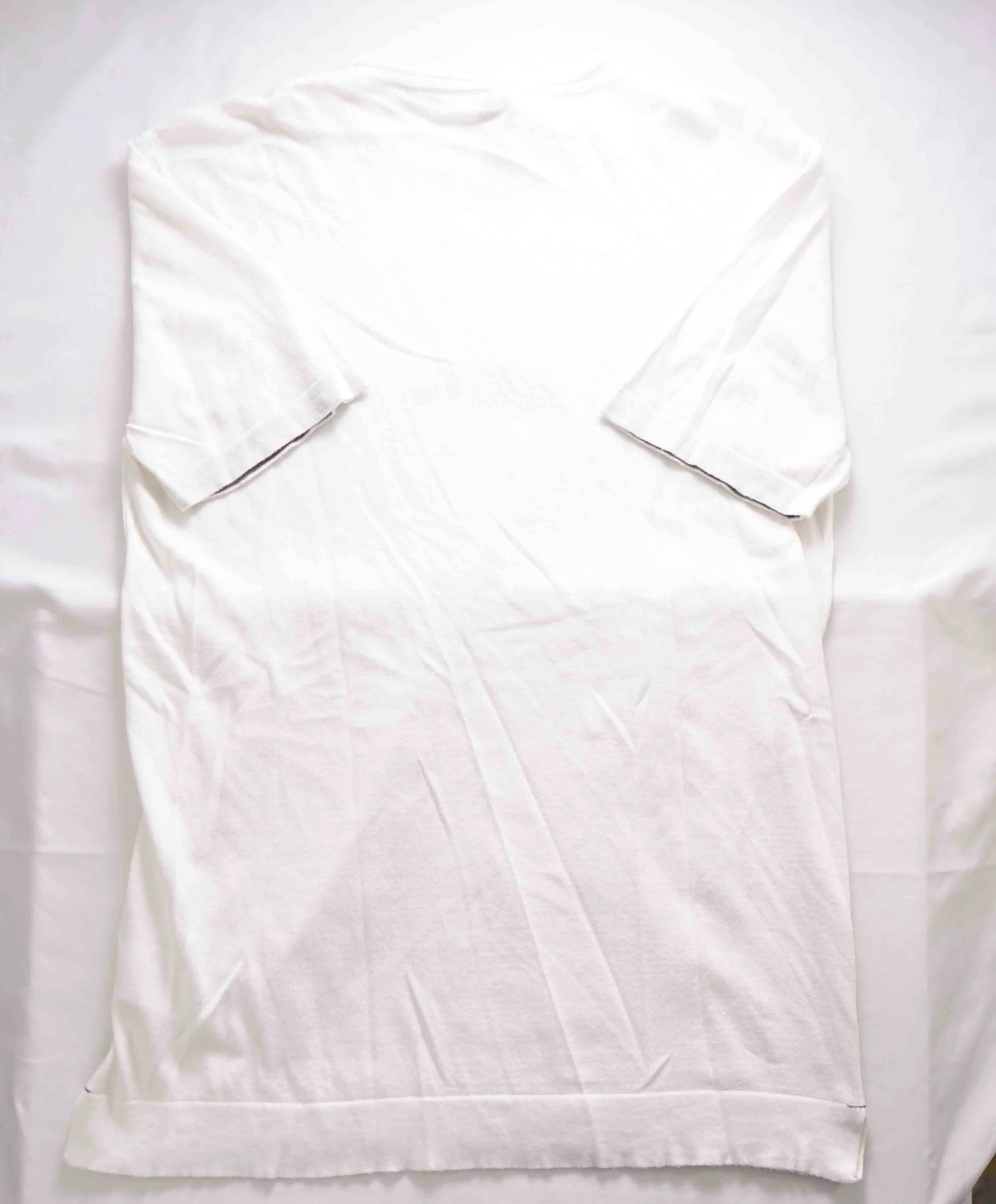 $395 ELEVENTY - Ivory  Crewneck Premium Short Sleeve Sweater - M