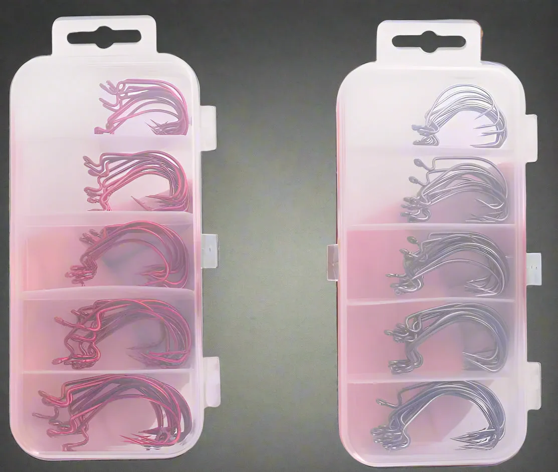 50Pcs Fishing Hook Set - Durable Crank Hooks for Soft Bait