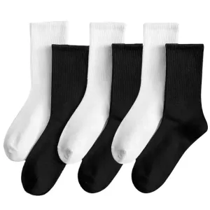 6 Pairs Men's Mid-Length Sports Socks – Breathable