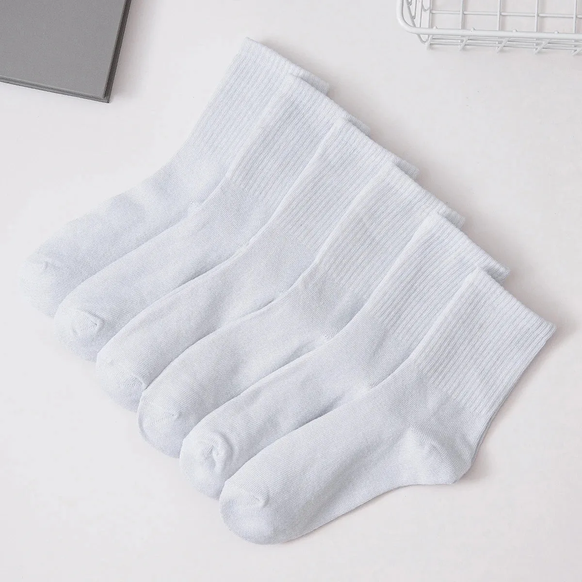 6 Pairs Men's Mid-Length Sports Socks – Breathable