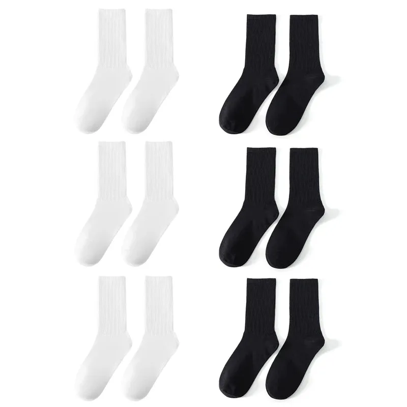6 Pairs Men's Mid-Length Sports Socks – Breathable