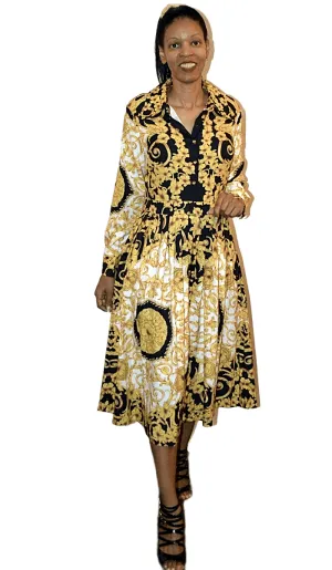 A-Line Skater Midi Dress