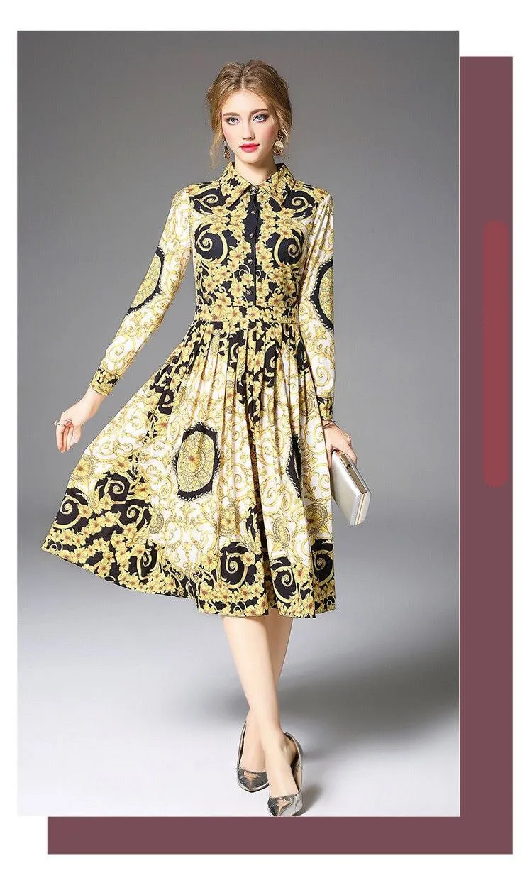 A-Line Skater Midi Dress