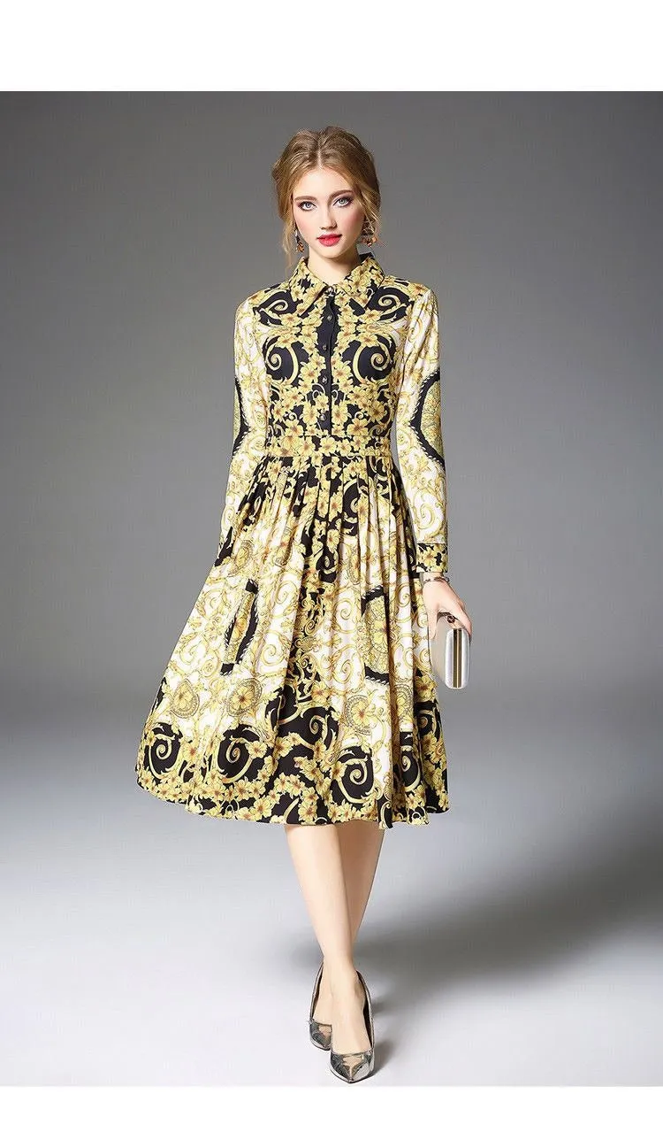A-Line Skater Midi Dress