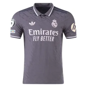 adidas Real Madrid Authentic Third Jersey w/ Champions League Patches 24/25 (Charcoal)