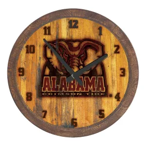 Alabama Crimson Tide: Al Logo -  Branded "Faux" Barrel Top Wall Clock