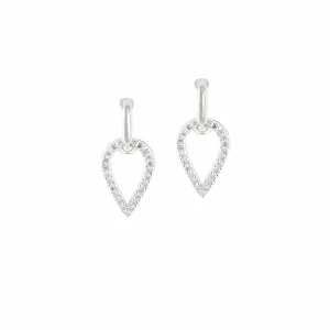 Aldrava Collection - Teardrop Pavé Earrings in Rhodium