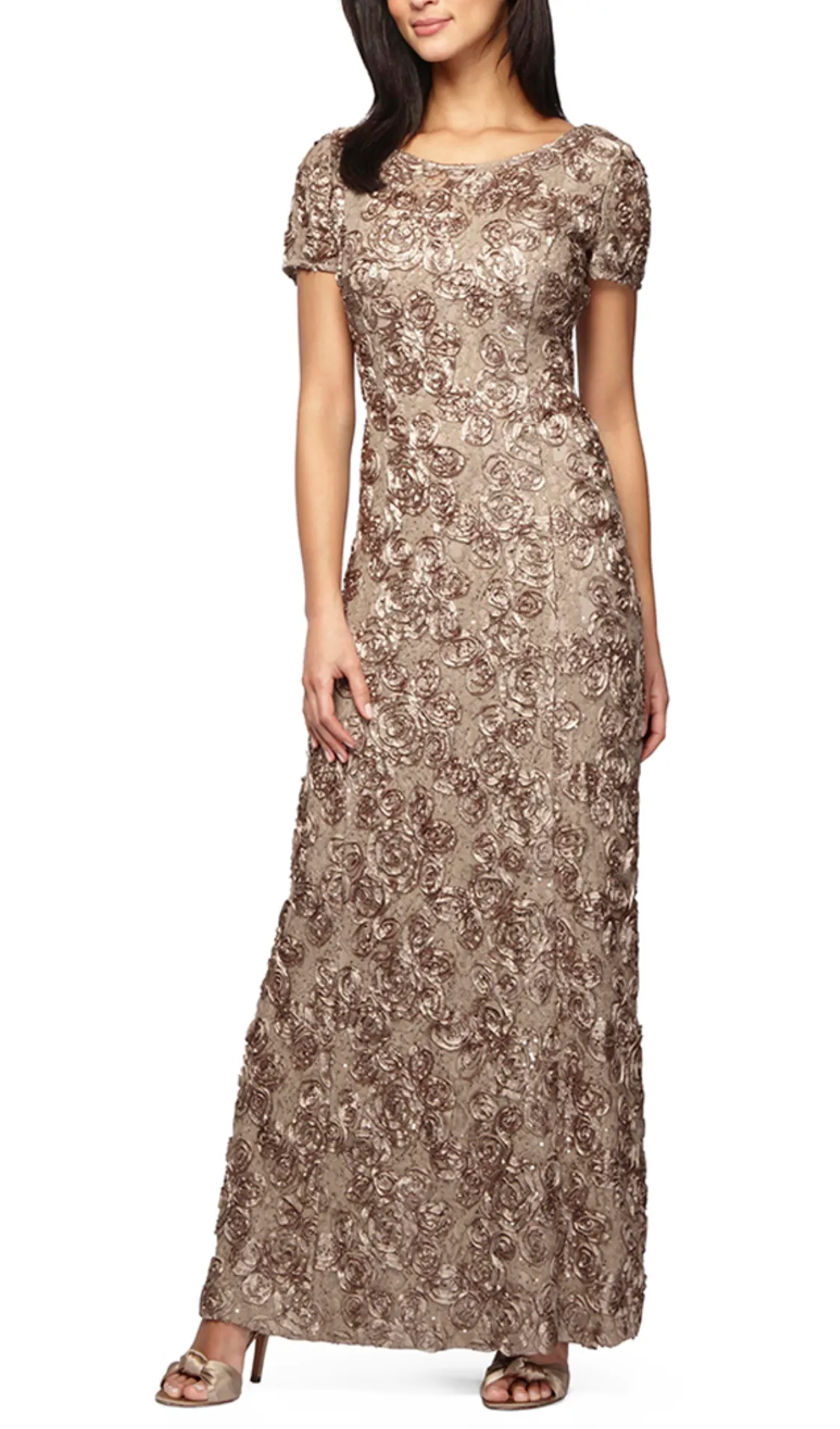 Alex Evenings A-line Rosette Dress