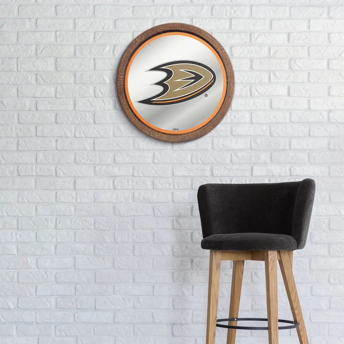 Anaheim Ducks: Mirrored Barrel Top Wall Sign