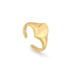 Ania Haie Gold Arrow Adjustable Signet Ring