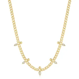 Ania Haie Gold Curb Chain Sparkle Point Necklace