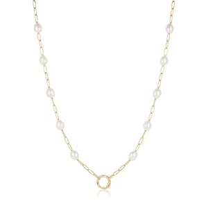 Ania Haie Gold Pearl Chain Charm Connector Necklace