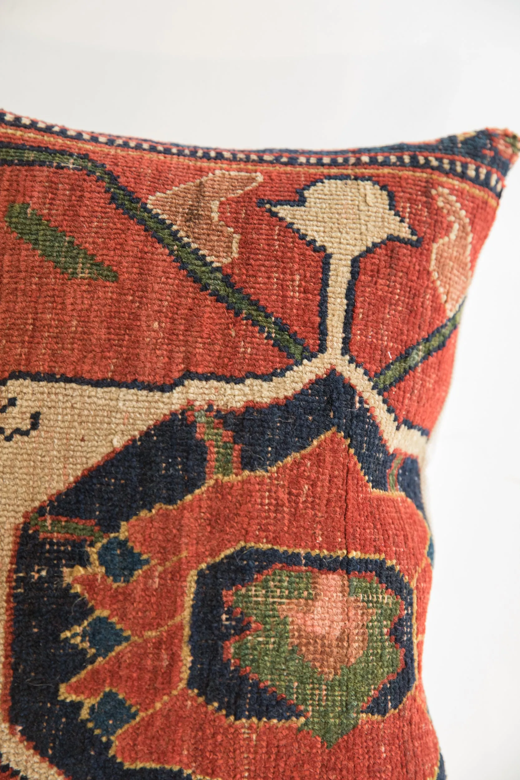 Antique Bijar Rug Fragment Pillow