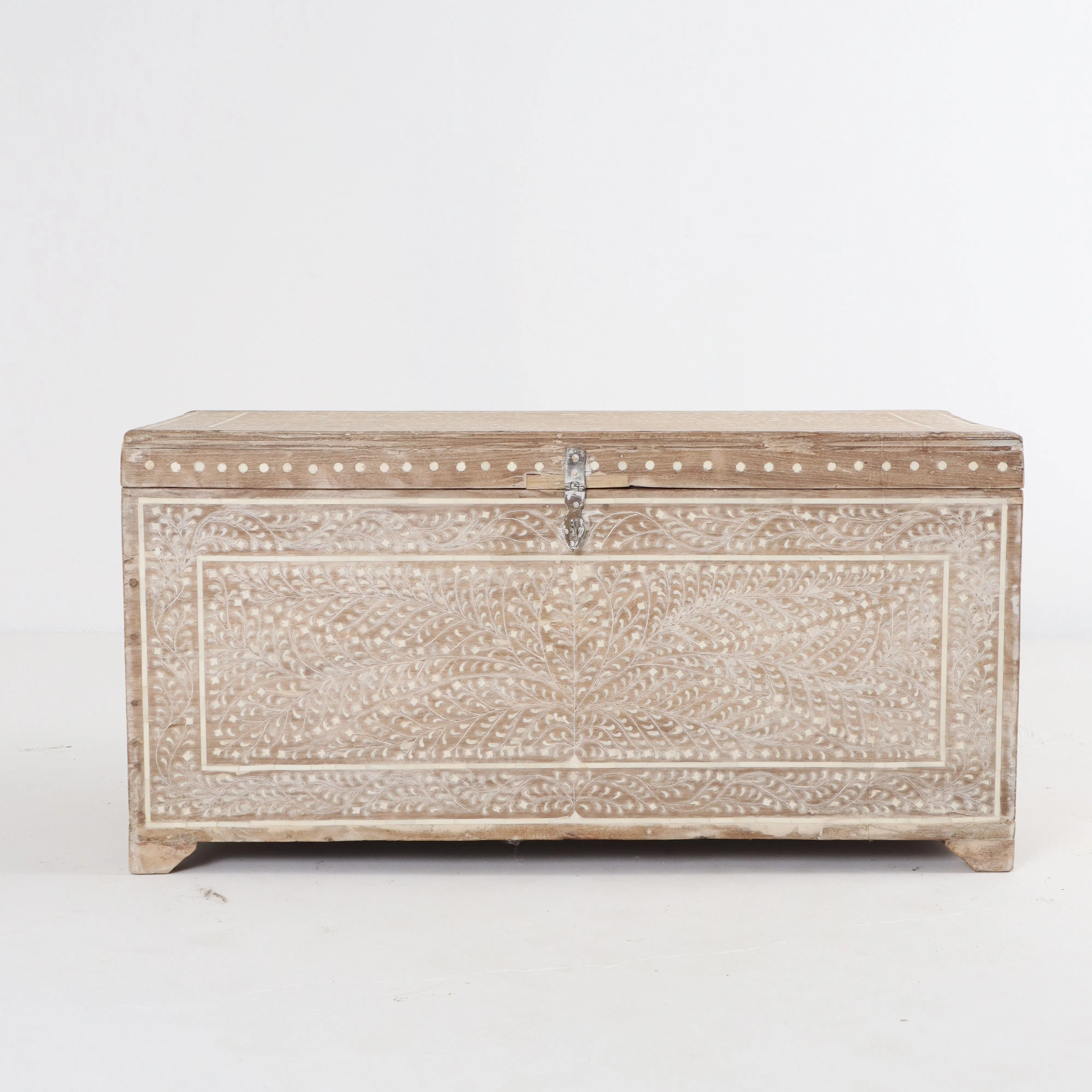 Antique Inlaid Bone Chest c1880