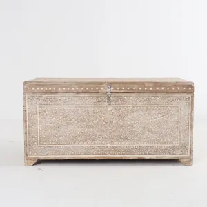 Antique Inlaid Bone Chest c1880