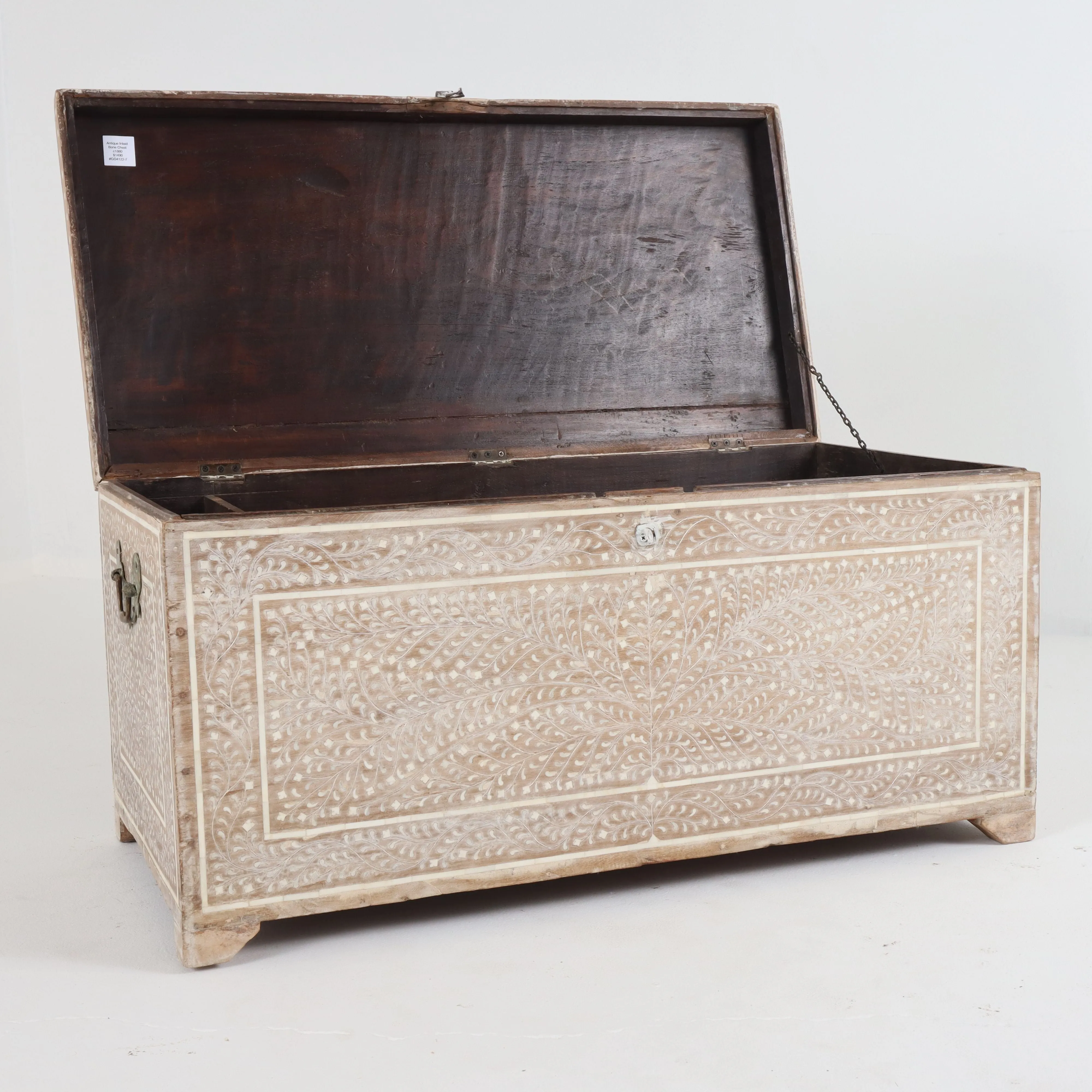 Antique Inlaid Bone Chest c1880