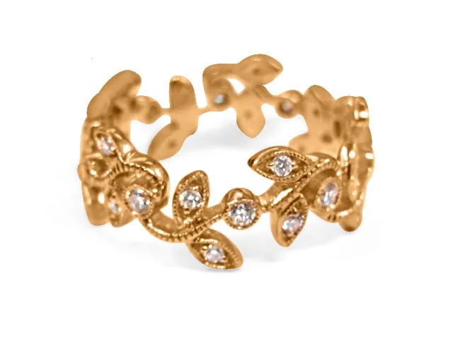 Antique inspired Leaf Fancy Diamond Ring