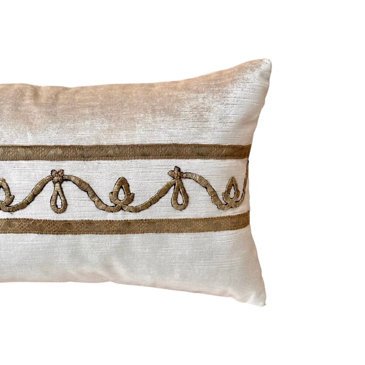 Antique Ottoman Empire Raised Gold Metallic Embroidery (#E032323A&B | 11 x 17 1/2")