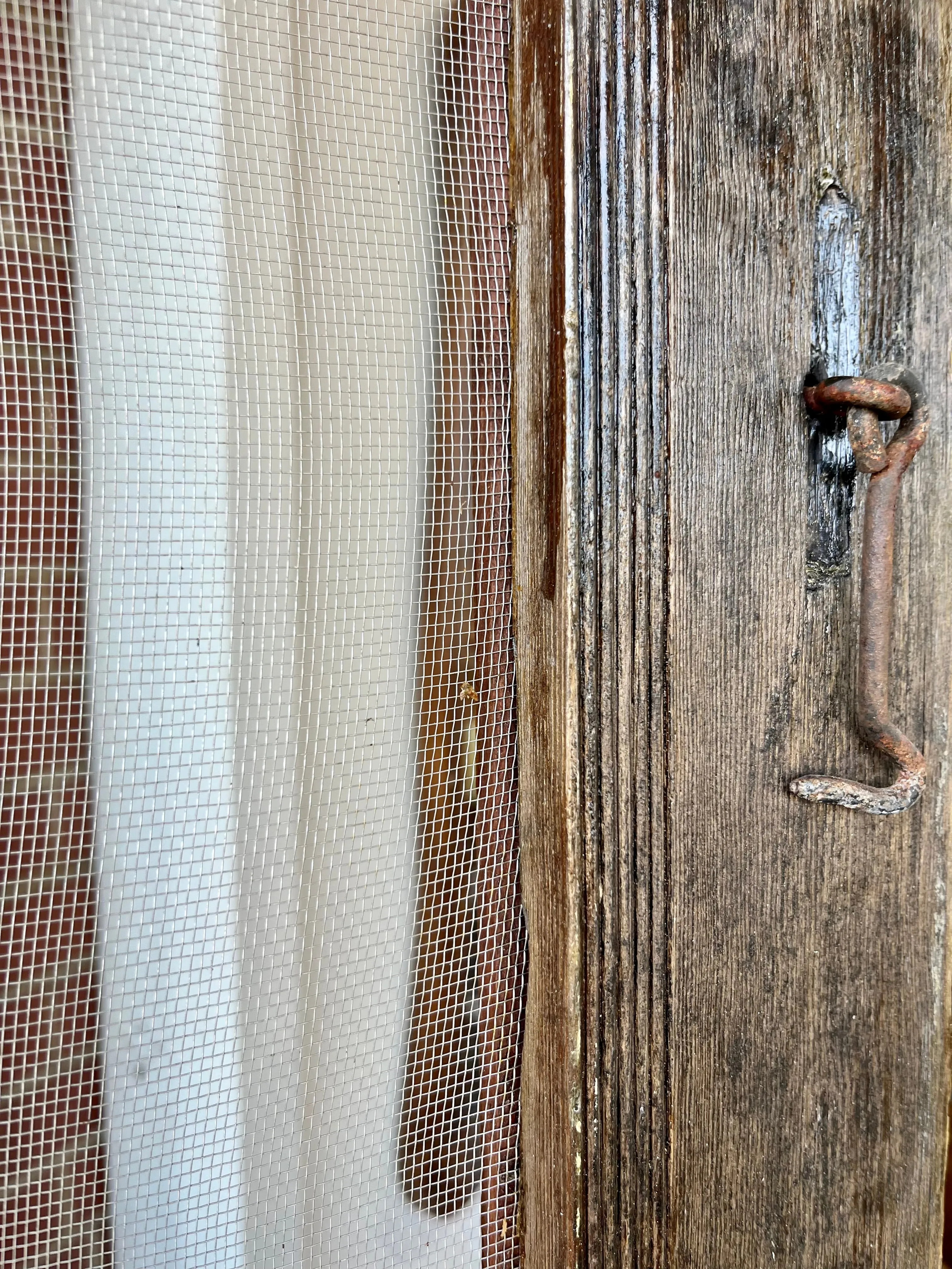 Antique primitive wooden screen door