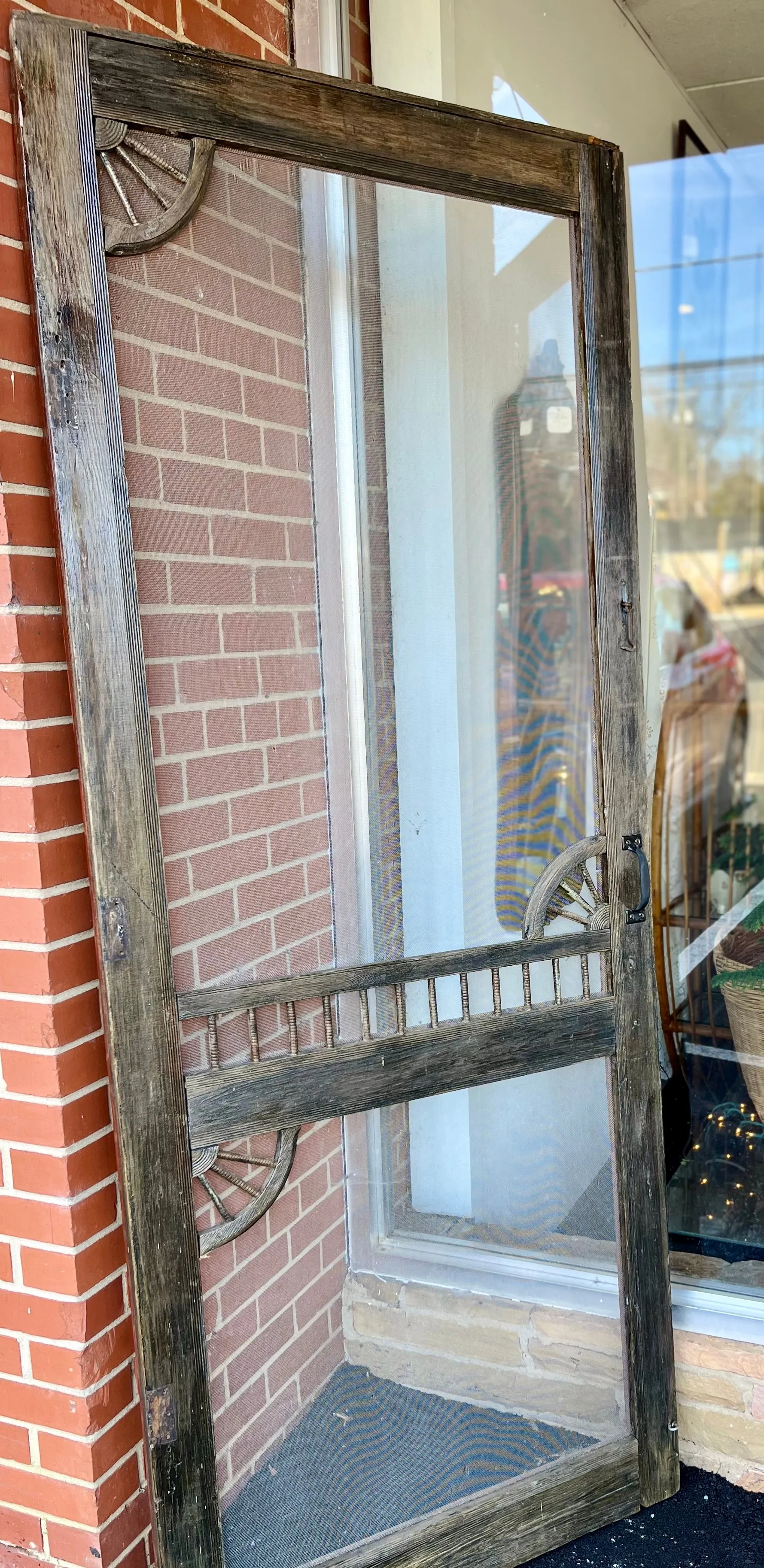 Antique primitive wooden screen door