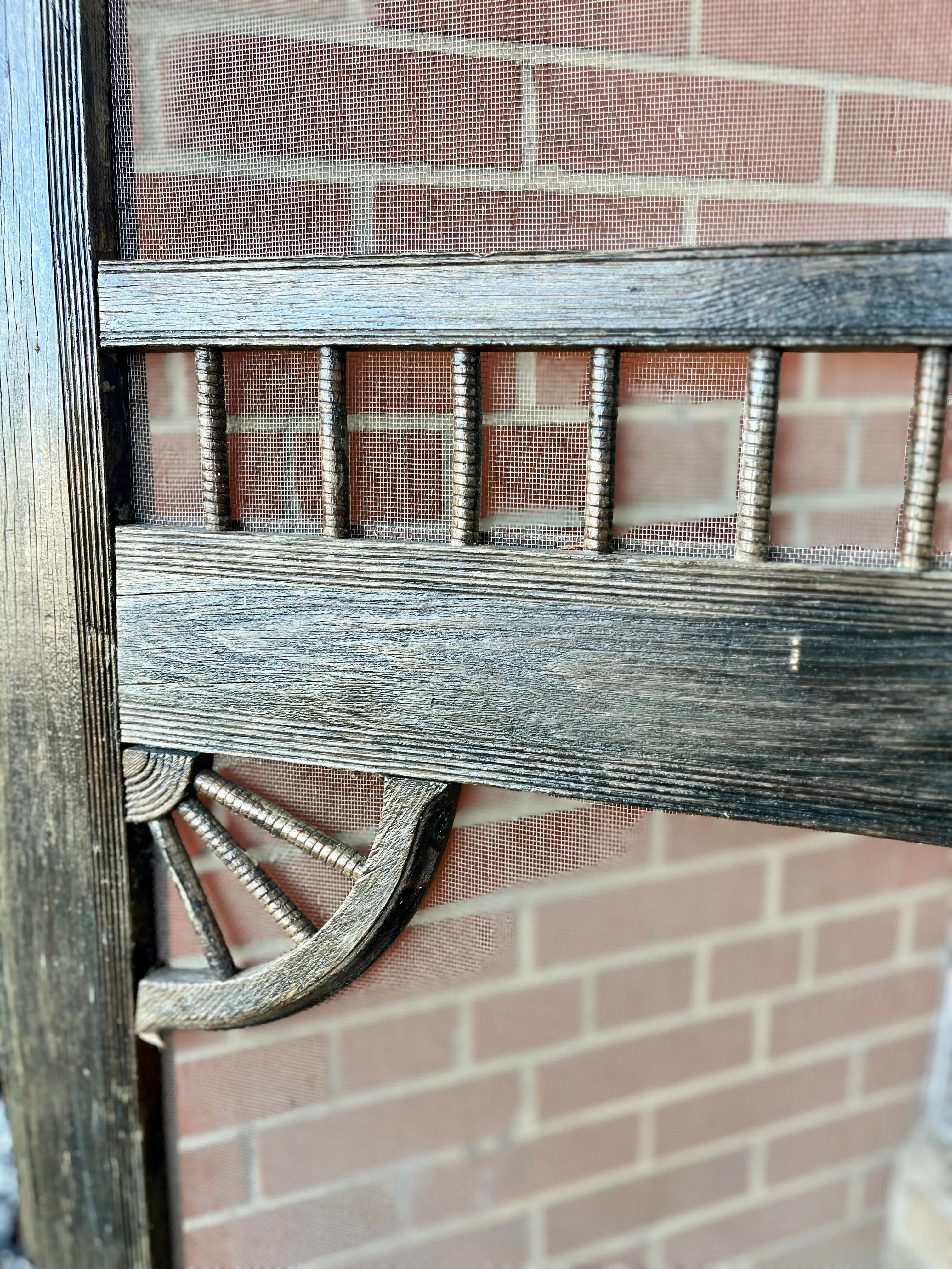 Antique primitive wooden screen door