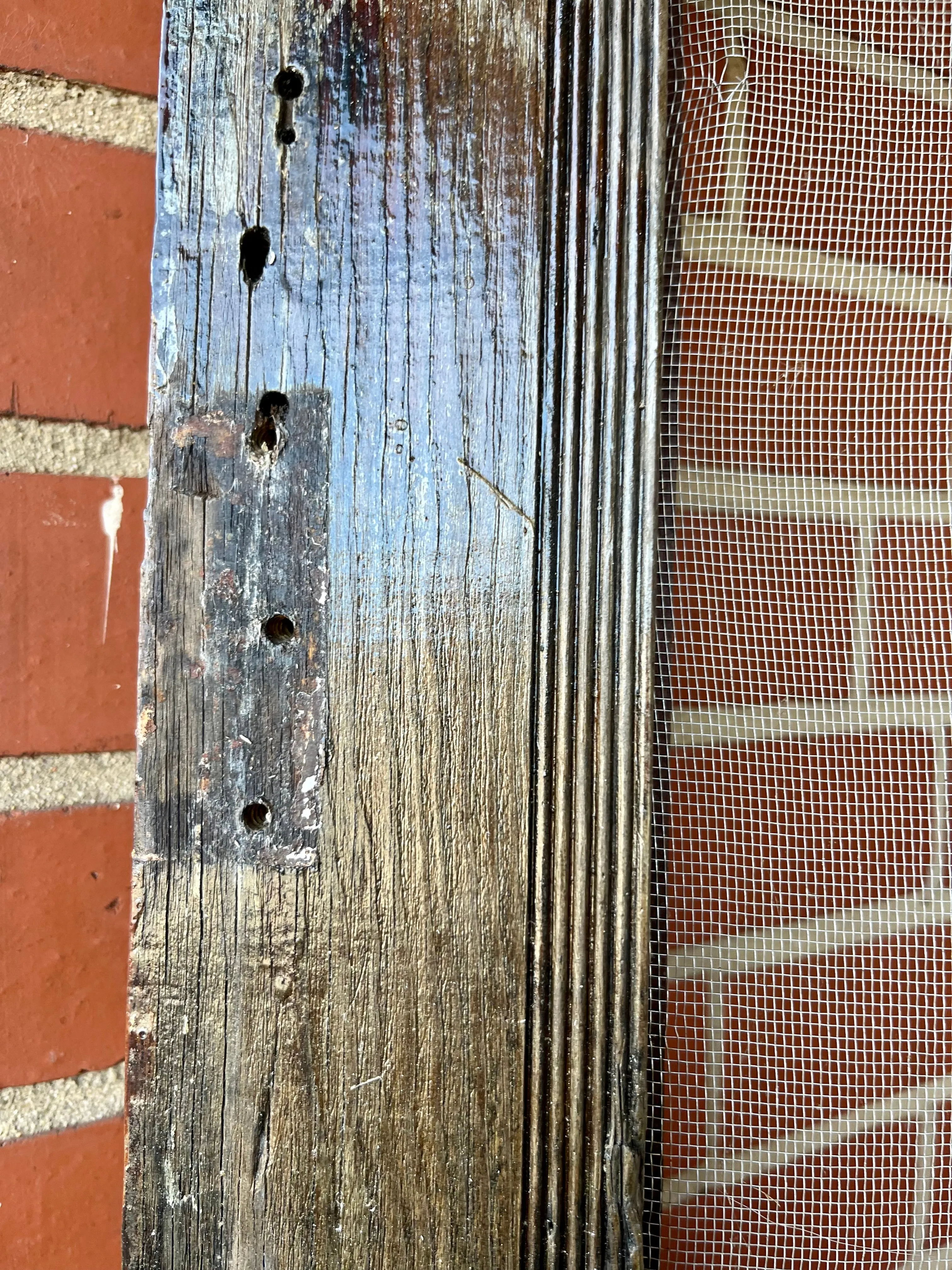 Antique primitive wooden screen door