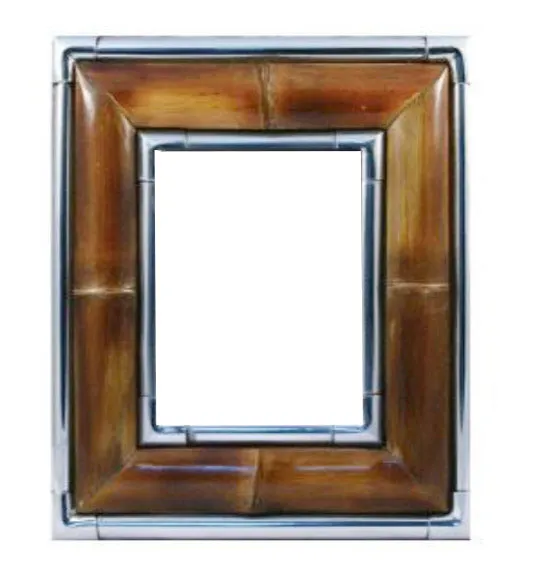Antiqued Bamboo with Metal Edge Frames