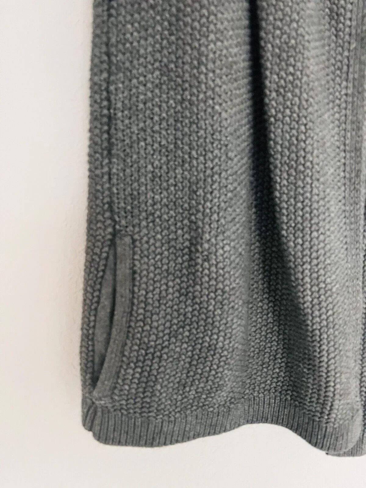 ARMANI EXCHANGE Knitted Short Sleeve Cardigan Sz S Cable Knit Collar Open Front