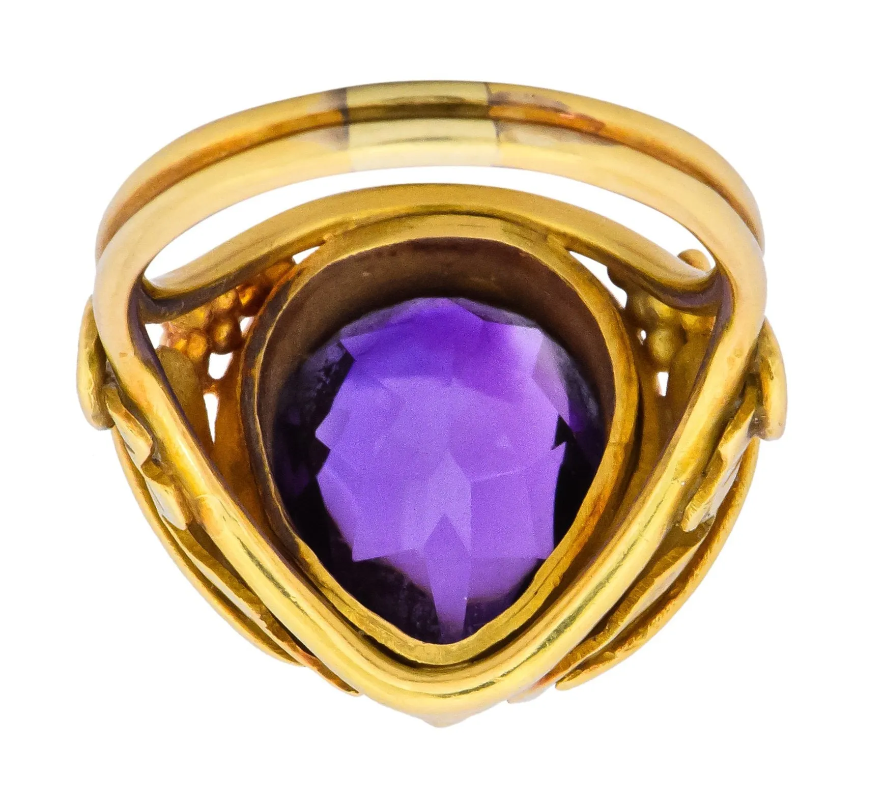 Arts & Crafts 5.75 CTW Amethyst 14 Karat Gold Ring