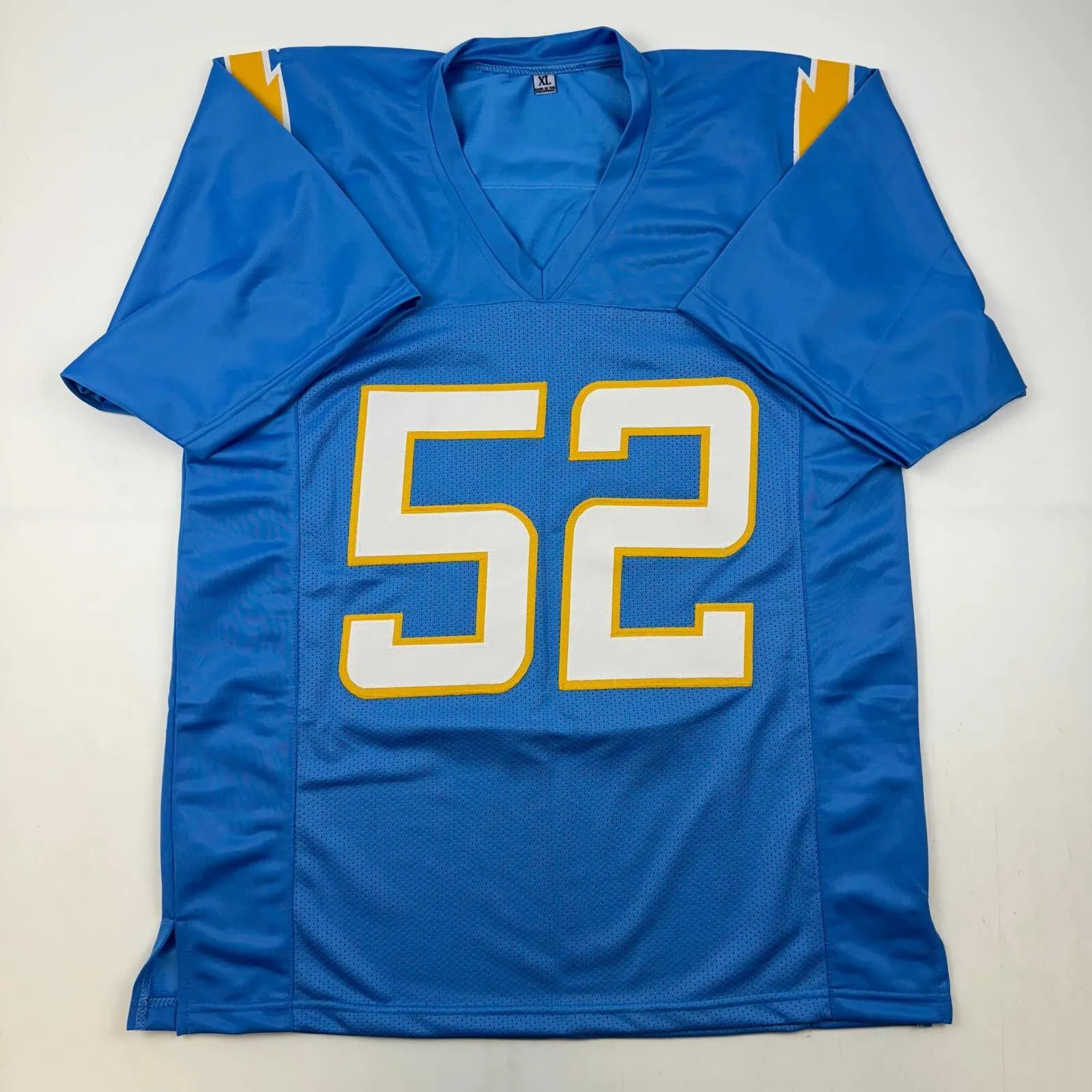 Autographed/Signed Khalil Mack LA Light Blue Football Jersey Beckett BAS COA