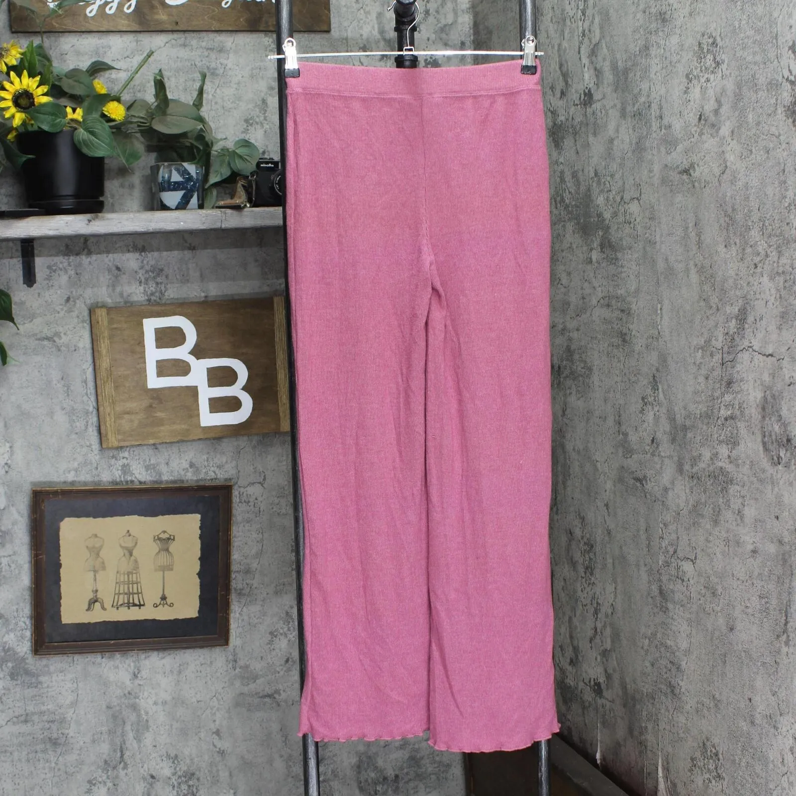 Bb Dakota 2-Piece Cozy Soft Brushed Ribbed Lounge Shirt Pants Set CM37362W