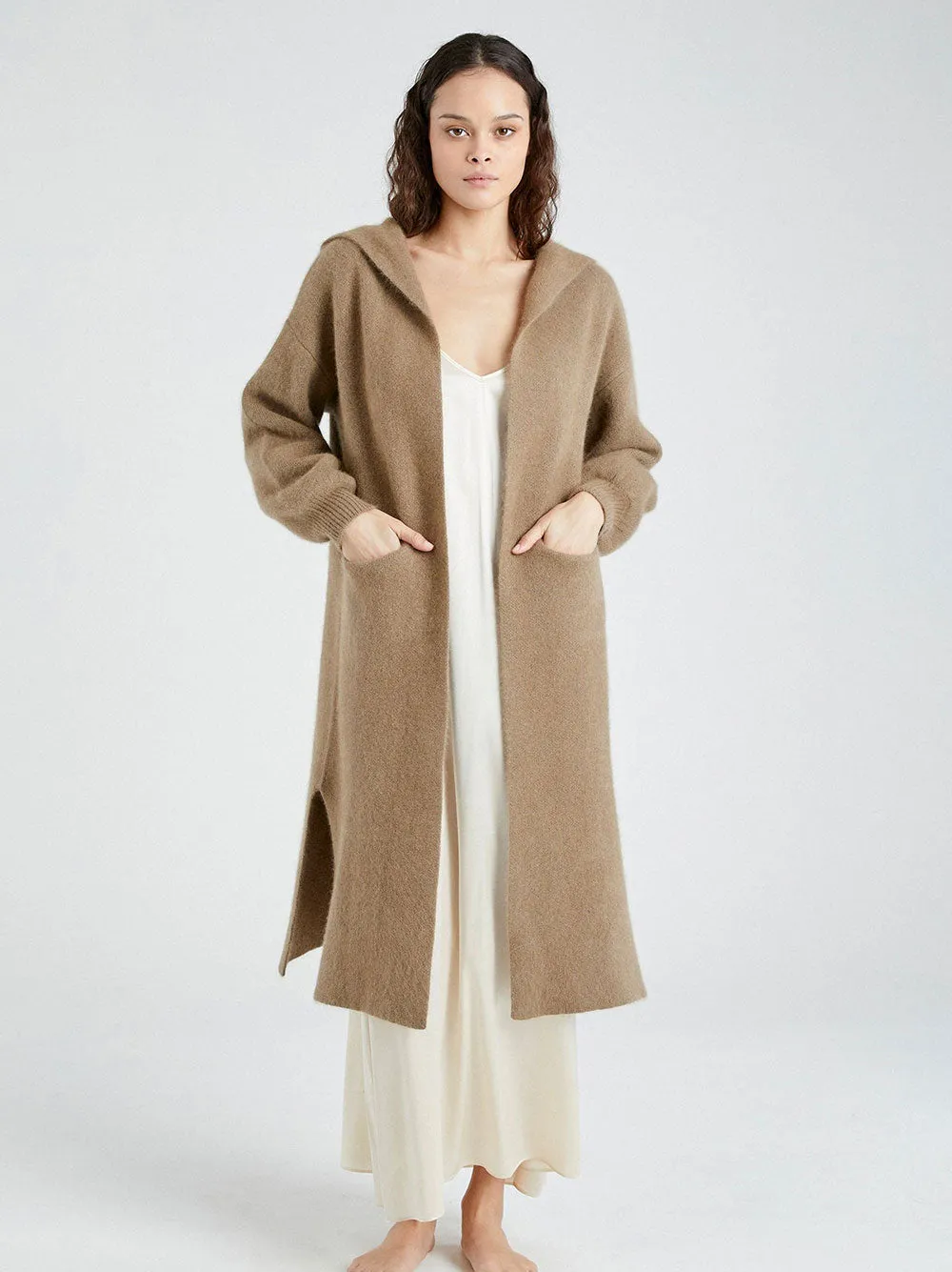 Beryll Hooded Cashmere Sweater Coat (More Colors)