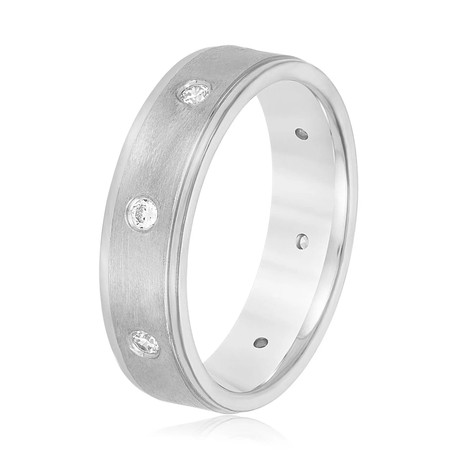 Bezel Set Diamond Men's Wedding Band