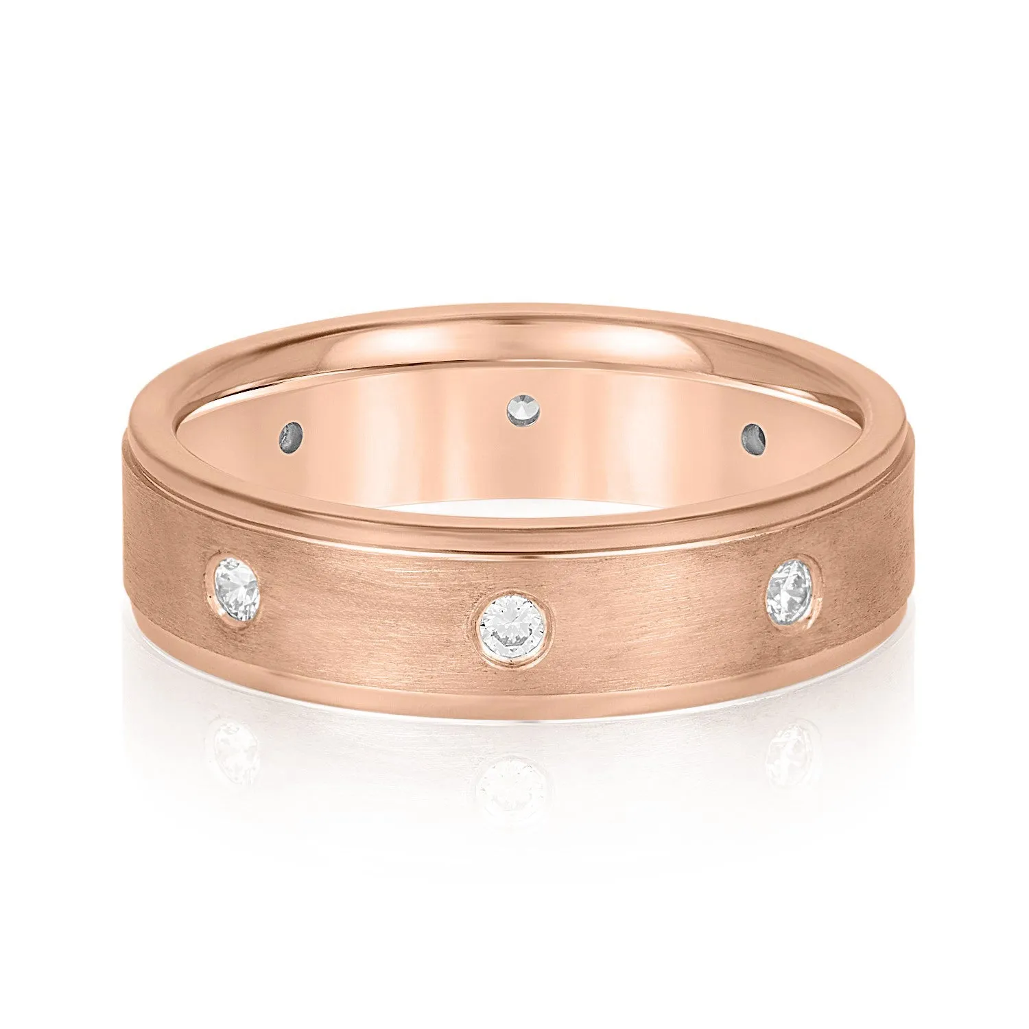 Bezel Set Diamond Men's Wedding Band