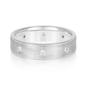 Bezel Set Diamond Men's Wedding Band