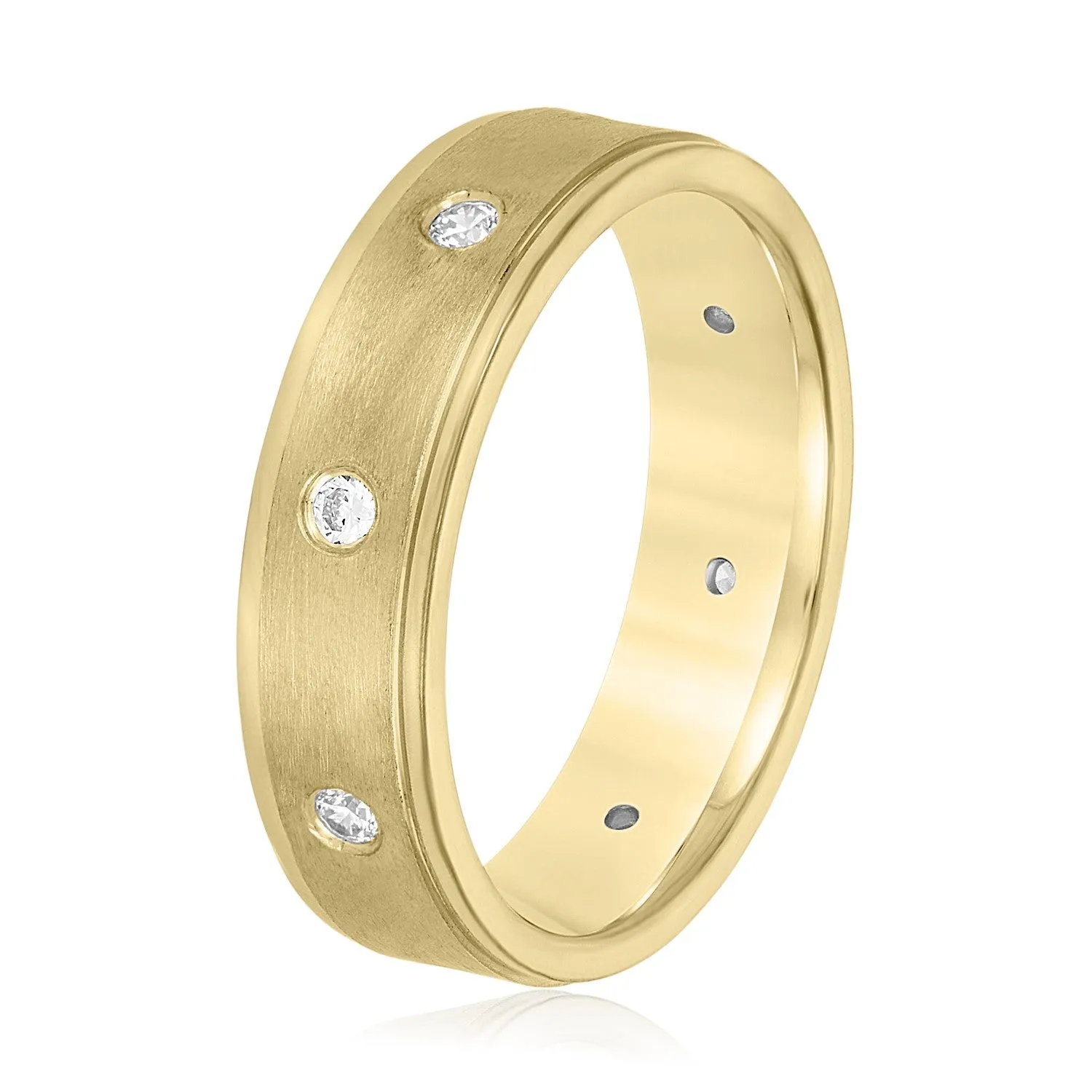 Bezel Set Diamond Men's Wedding Band