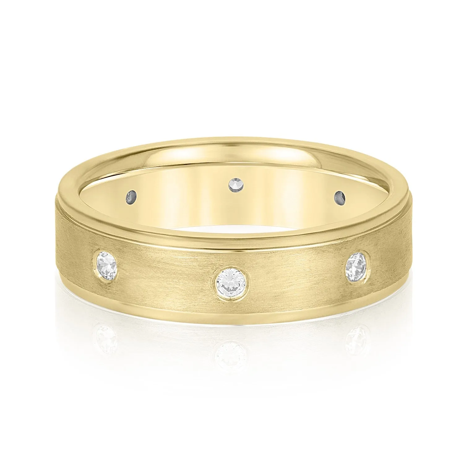 Bezel Set Diamond Men's Wedding Band
