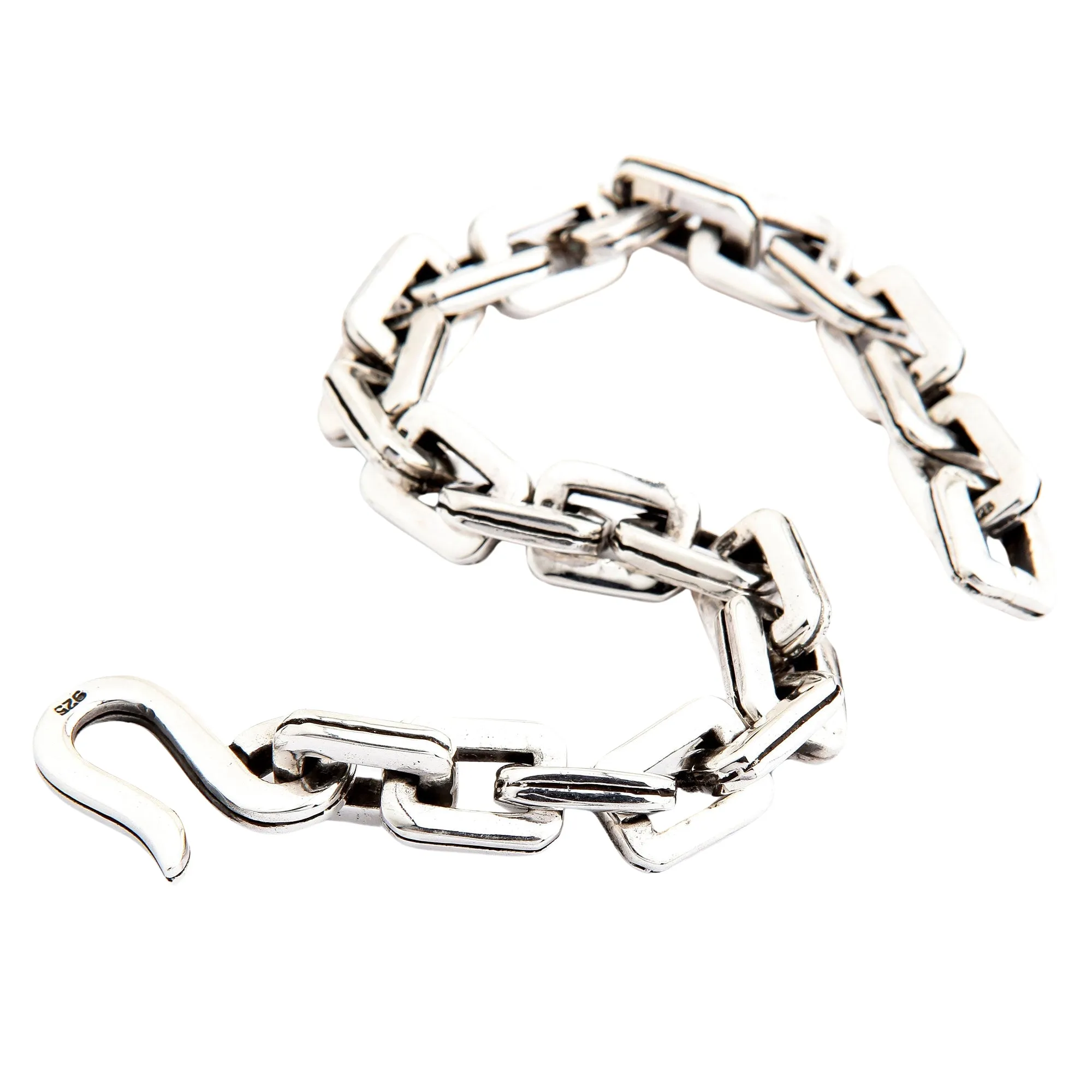 Bike Chain 925 Sterling Silver Men's Bracelet
