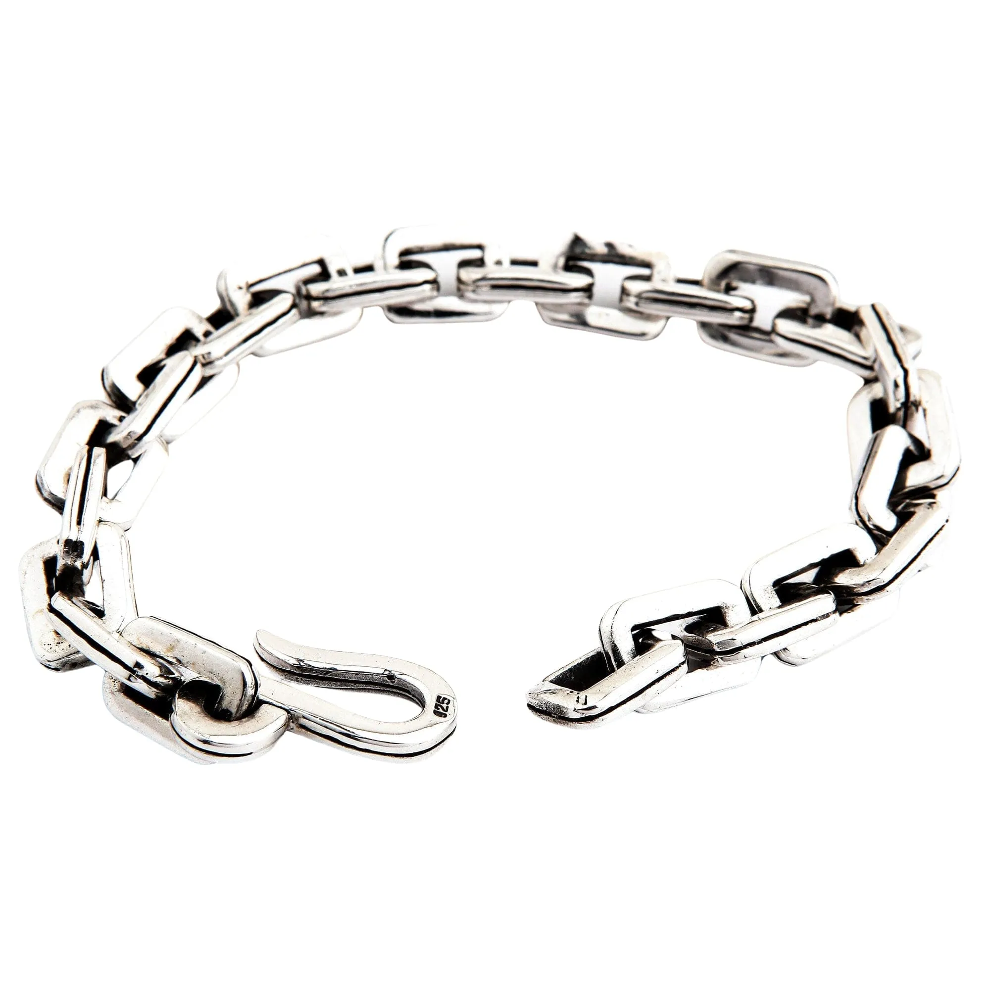 Bike Chain 925 Sterling Silver Men's Bracelet