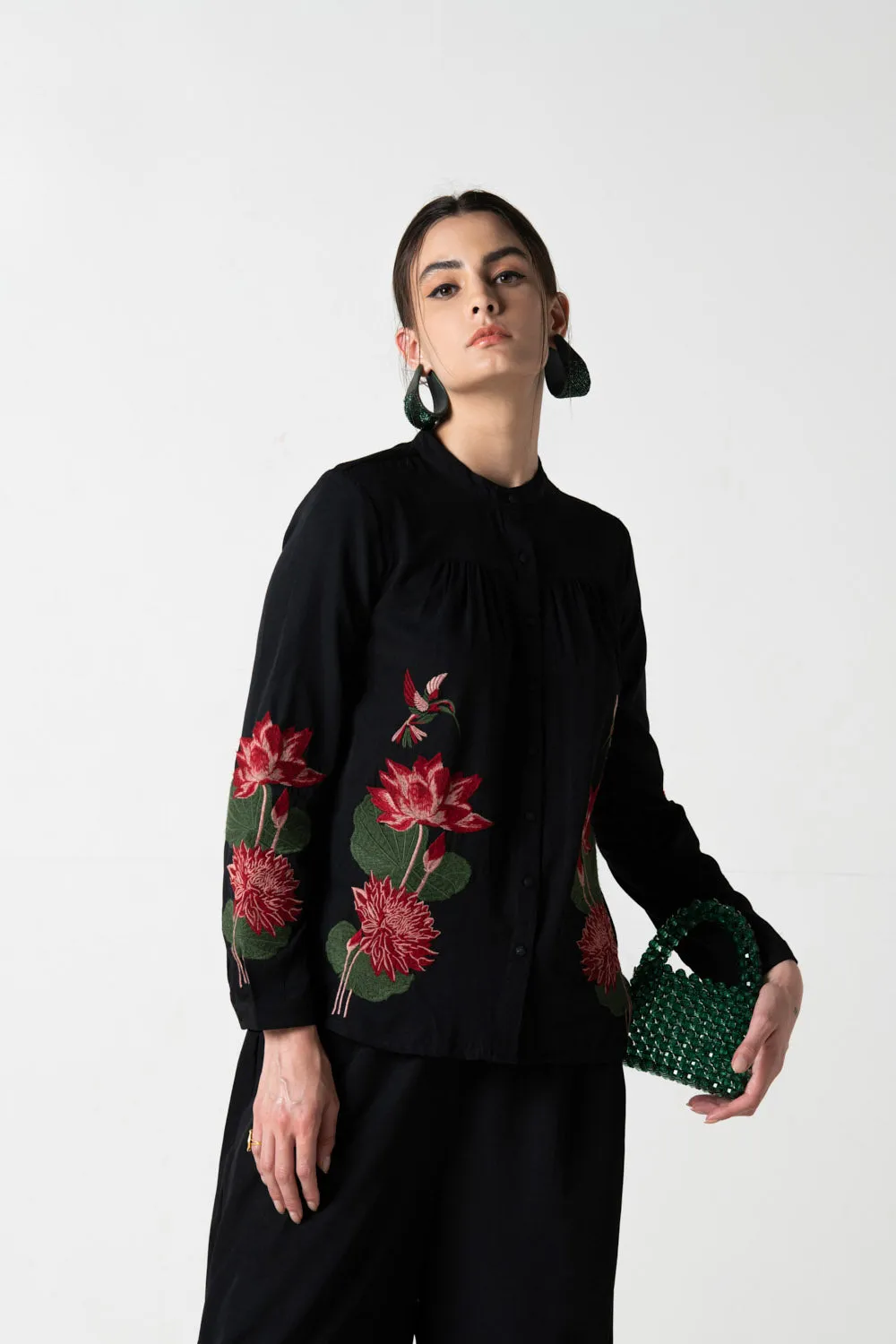 Black Embroidered Co-ord Set