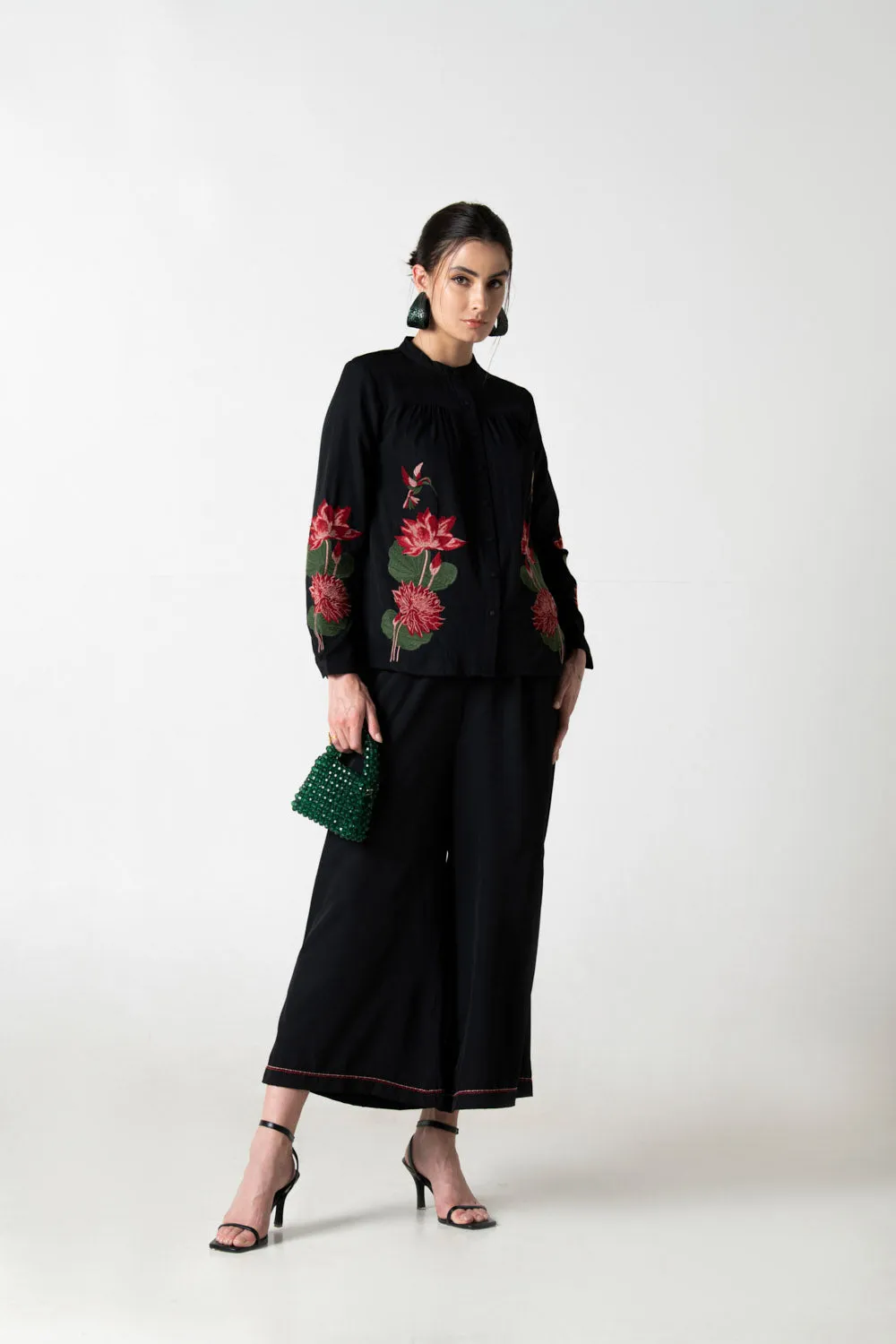 Black Embroidered Co-ord Set
