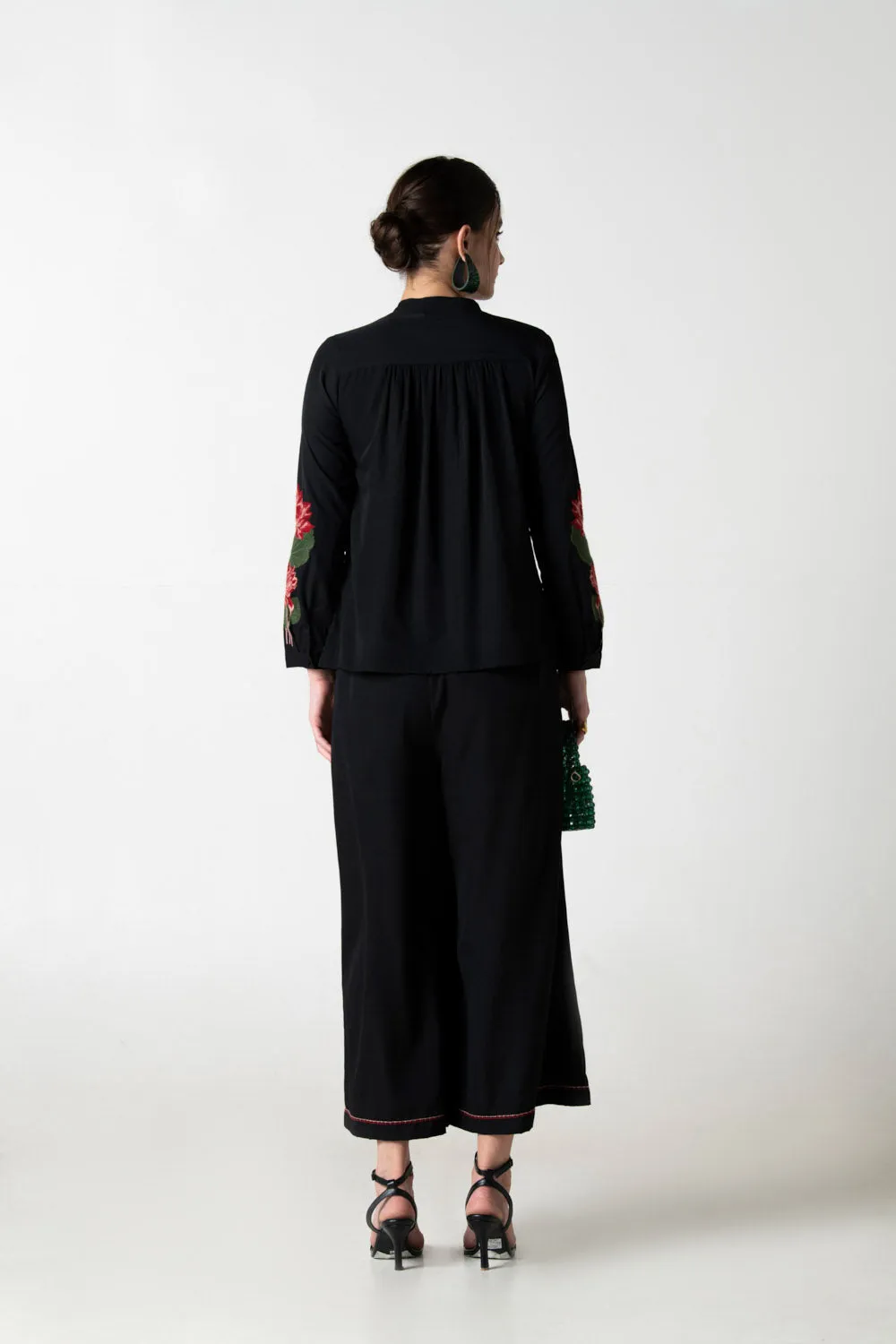 Black Embroidered Co-ord Set