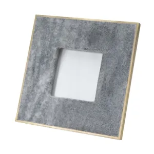 Black Marble Picture Frame with Brass Trim 3.5"x3.5"