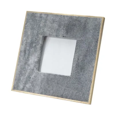 Black Marble Picture Frame with Brass Trim 3.5"x3.5"
