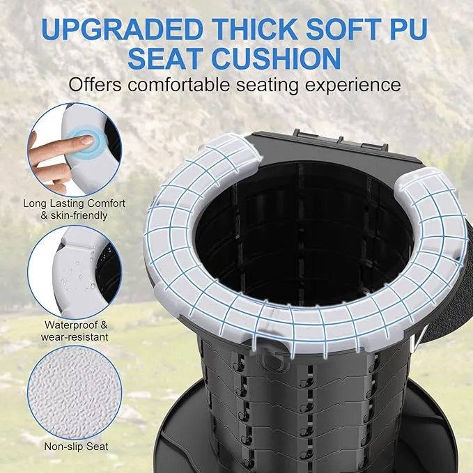 BLIKA Portable Retractable Toilet Kit for Adults, Pop Up Privacy Tent, Washable Foldable Portable Camp Toilet 300 Pounds, Instant Portable Outdoor Shower Tent Camp Toilet Changing Dressing Room
