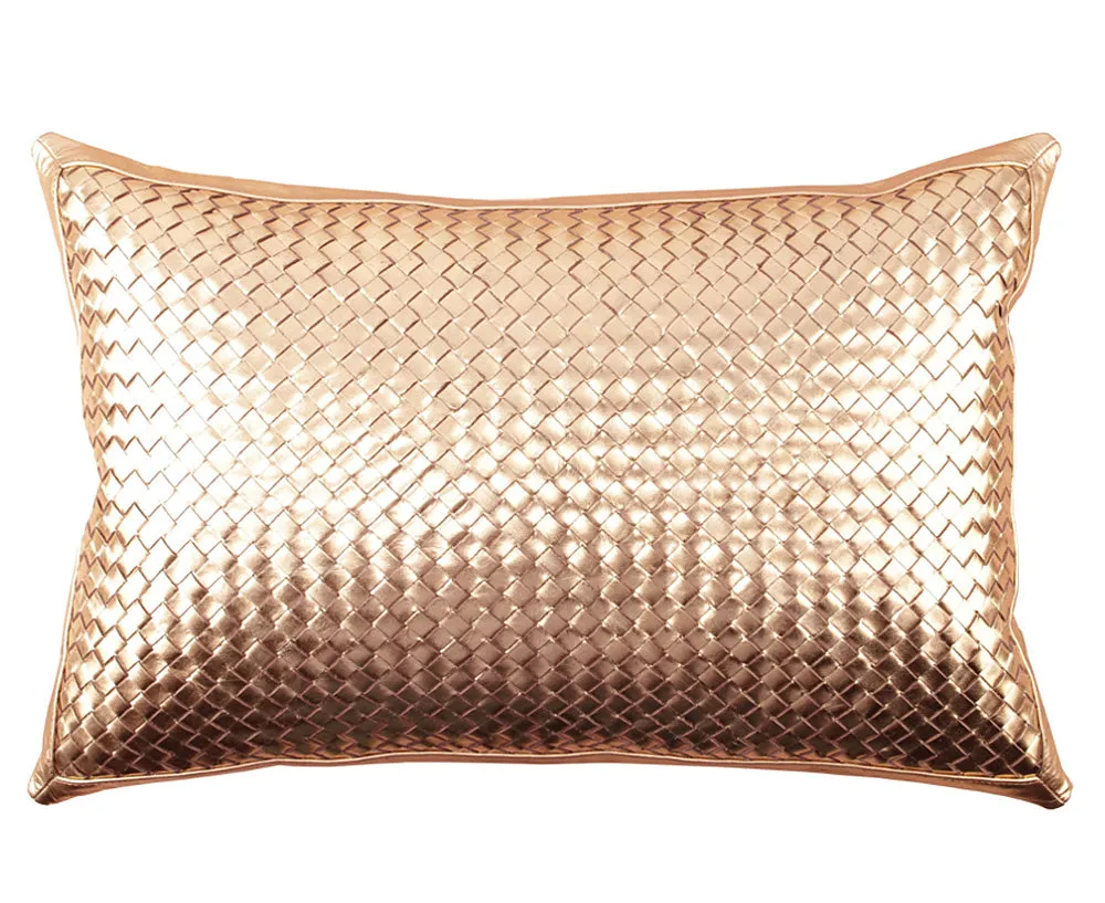 Bling Antique Gold Leather Pillow