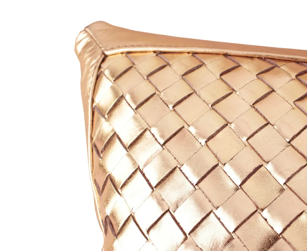 Bling Antique Gold Leather Pillow
