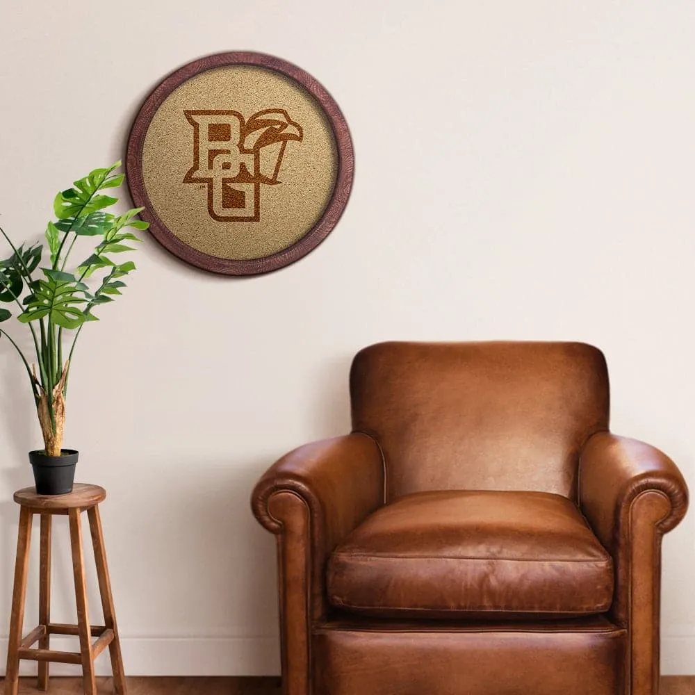 Bowling Green Falcons: "Faux" Barrel Framed Cork Board