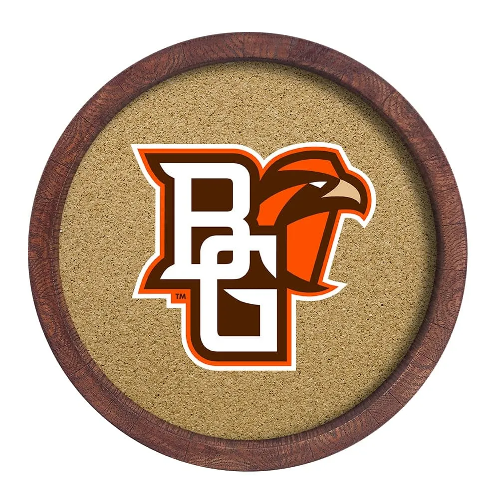 Bowling Green Falcons: "Faux" Barrel Framed Cork Board